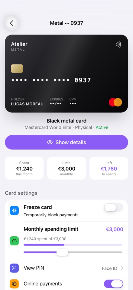 Atelier Bank — Card